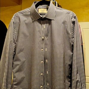 Thomas Pink Men’s Dress shirt. Navy-white check